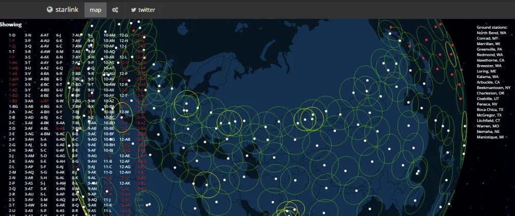 Starlink покрытие карта