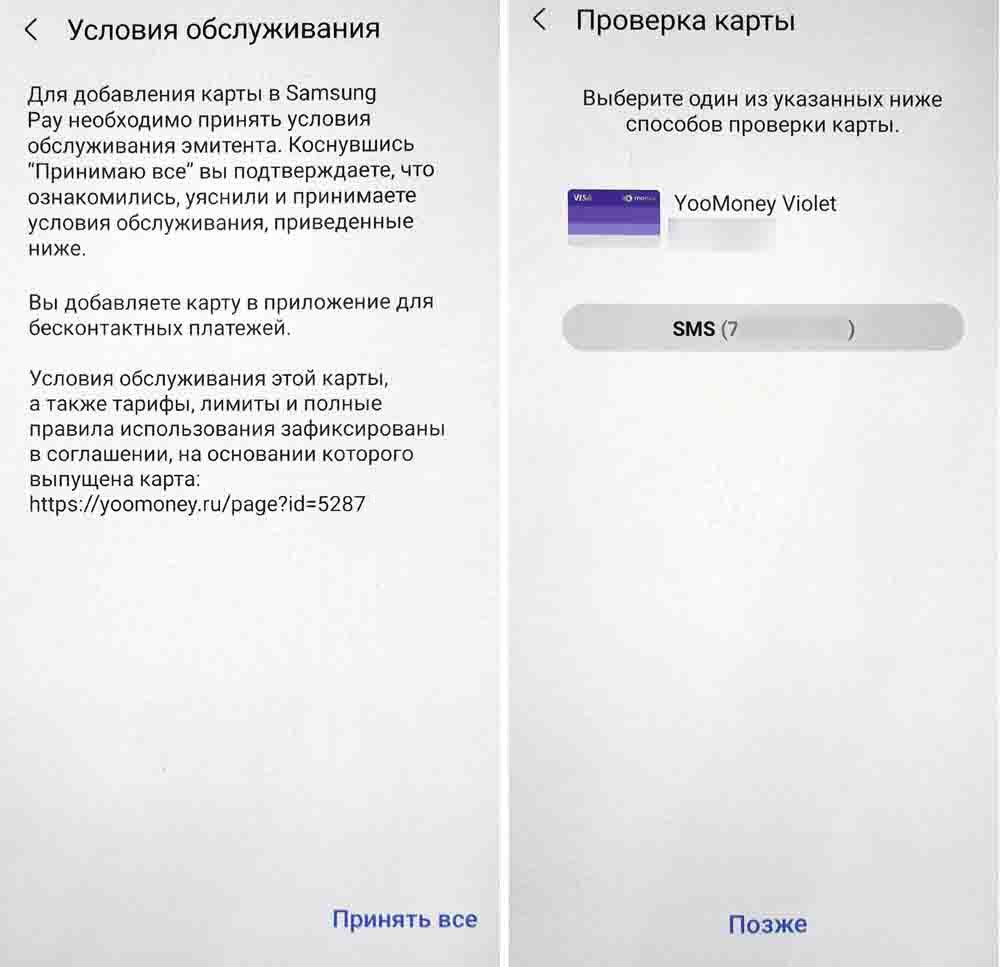 Карта мир в самсунг пей