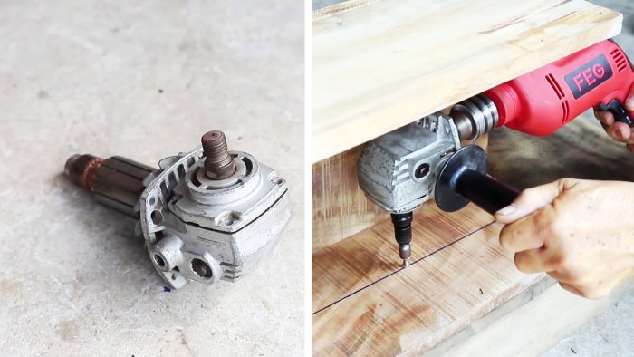 Как собрать угловой редуктор для дрели из сломанной болгарки | Сделай ...