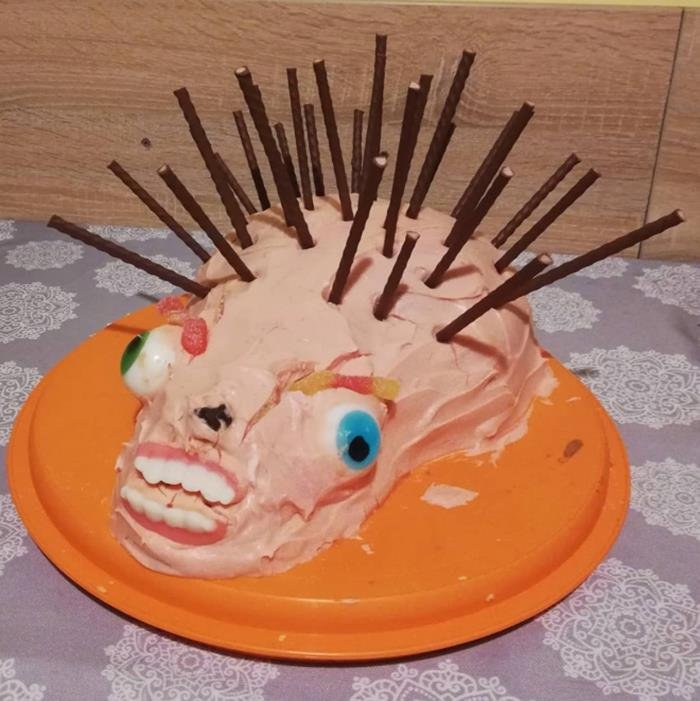 Как нарисовать ежика на торте