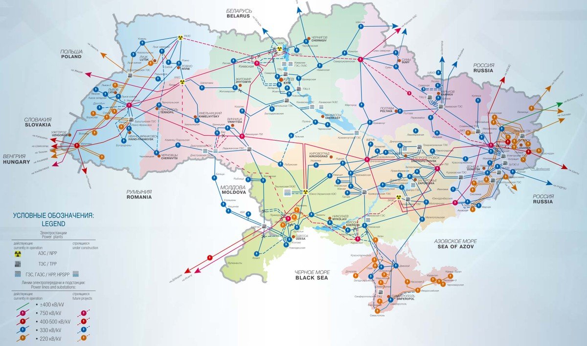 Карта электроснабжения россии