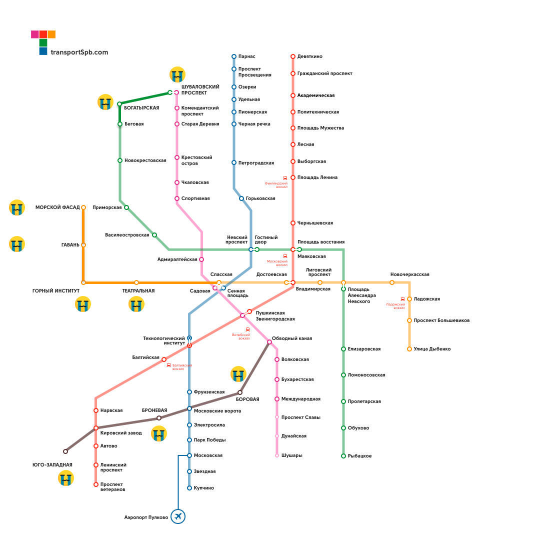 Схема развития метрополитена в санкт петербурге