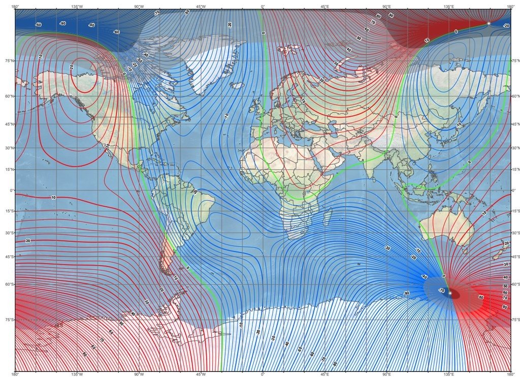 Геомагнитная карта онлайн