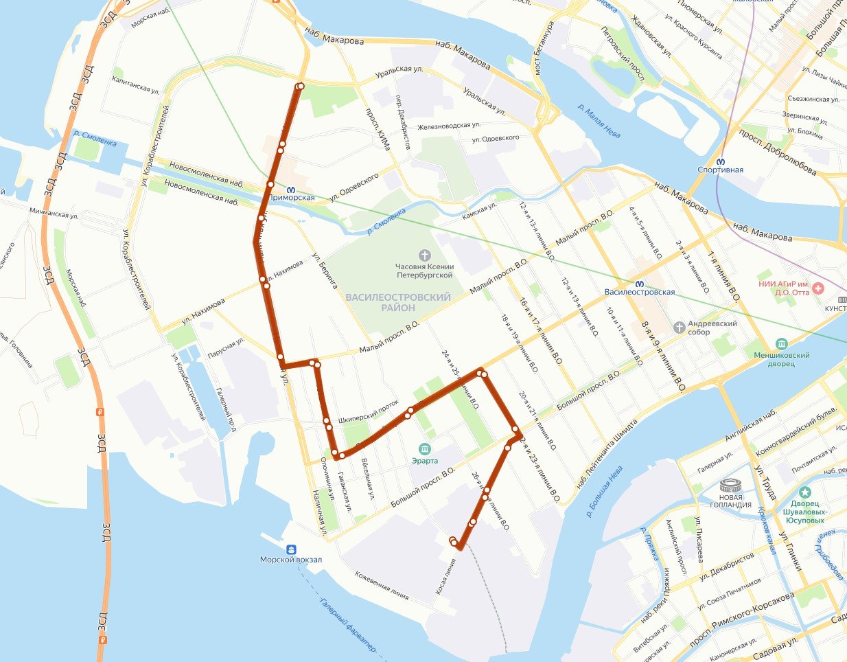 васильевский остров санкт петербург карта с улицами