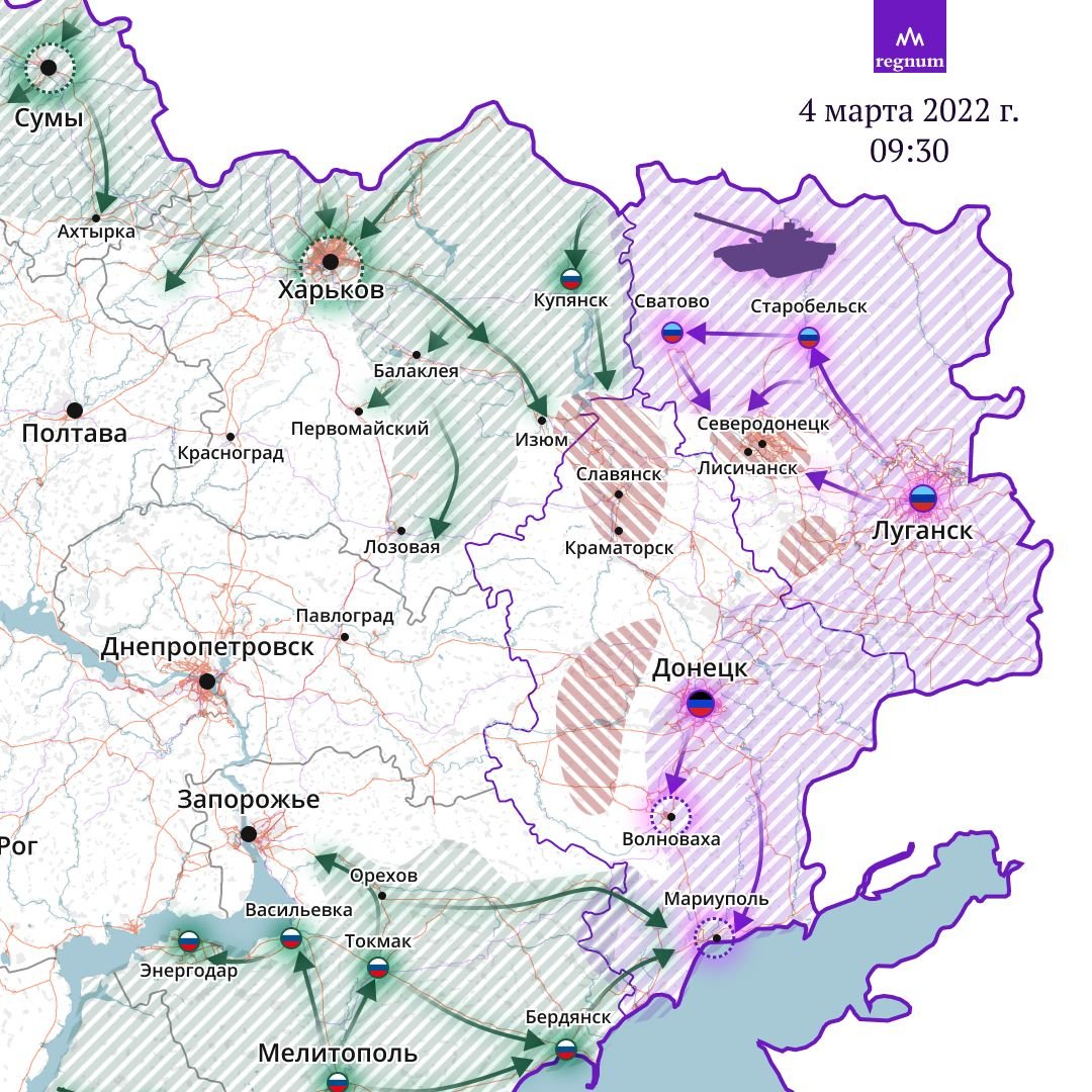 Карта освобожденной территории россии