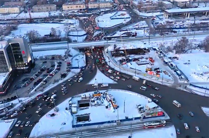 Развязка на площади труда в новосибирске