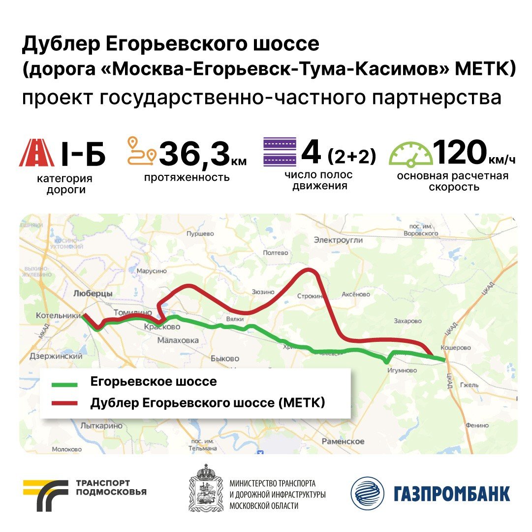 Егорьевское шоссе карта