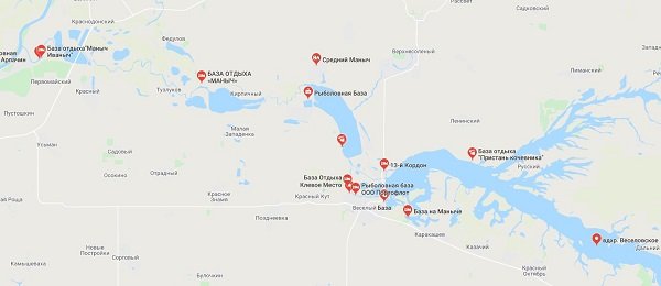 Карта маныча в ростовской обл