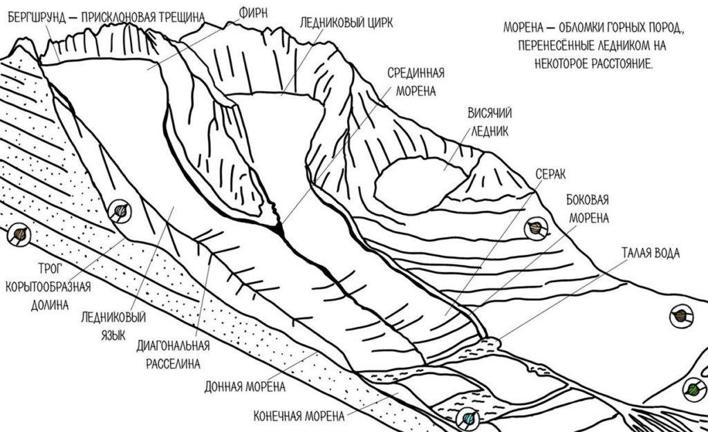 Какой природный процесс отображен на схеме снеговая линия фирновый бассейн