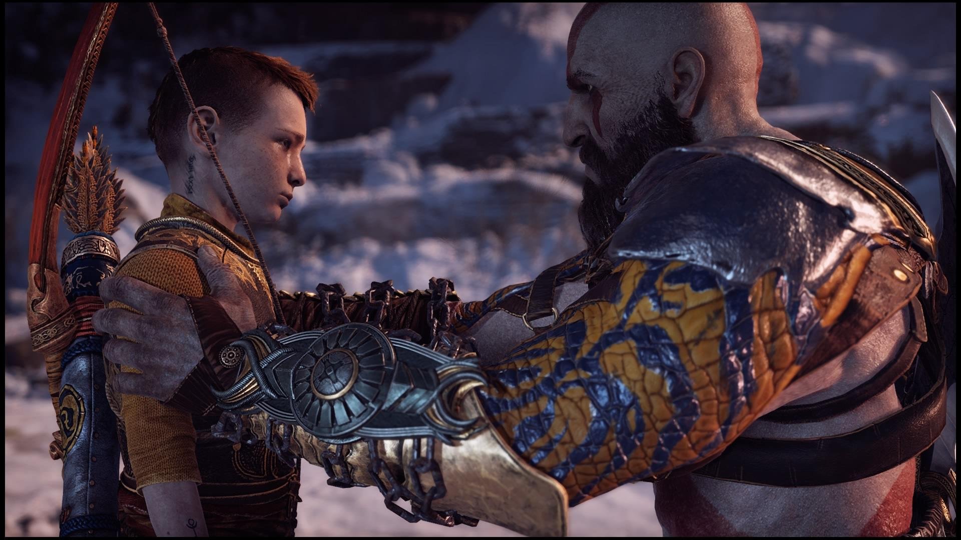 Год оф 4. Кратос God of War 2018. Кратос и Атрей. God of War Кратос и Атрей. God of War 4 Кратос и Атрей.