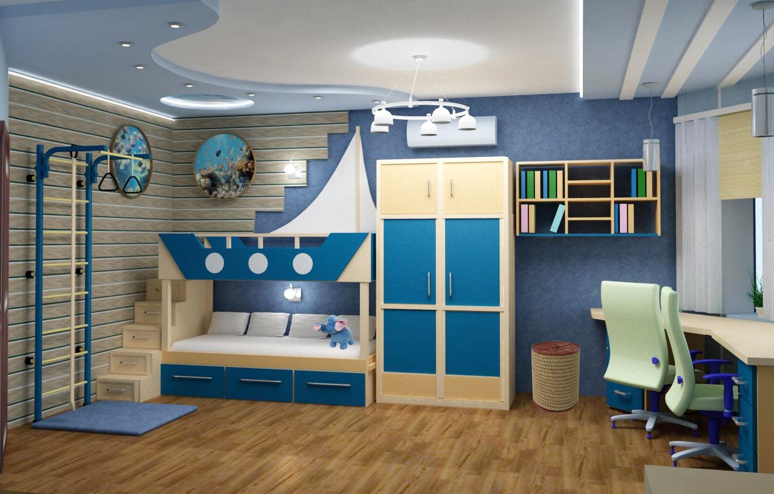 оформление детской комнаты для мальчика 7 лет