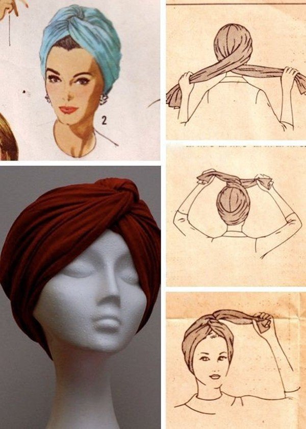 Как завязать платок чалмой на голове фото