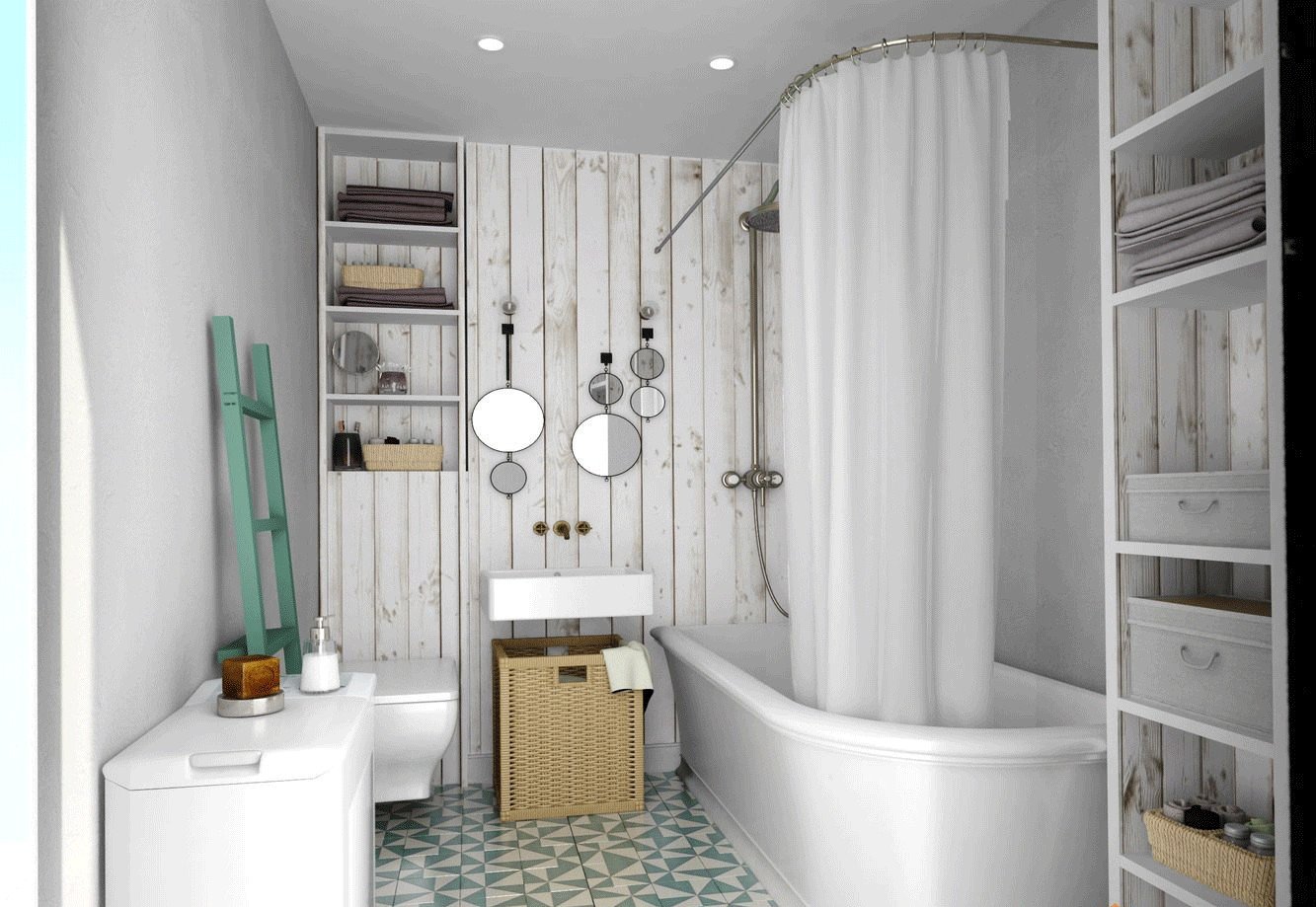 Ремонт в ванной в скандинавском стиле фото