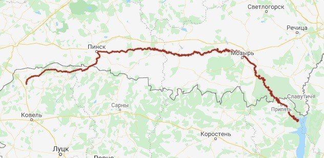 Карта реки припять