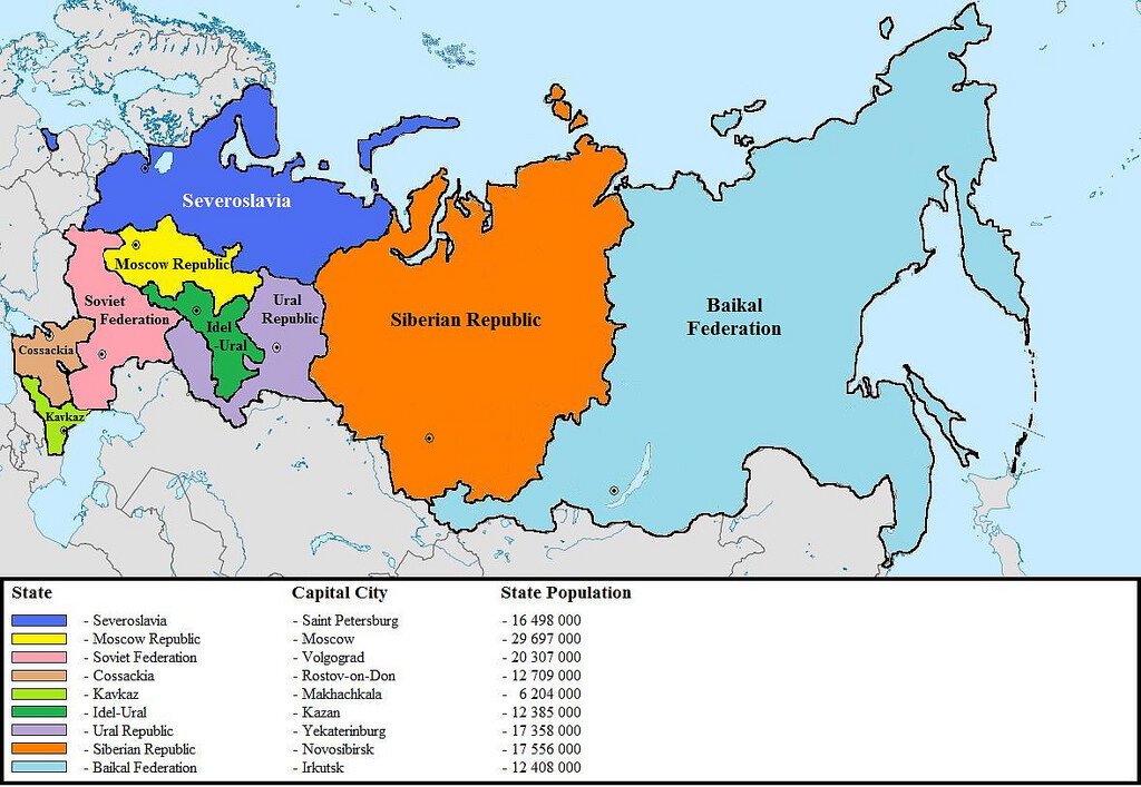 Российская народная республика карта