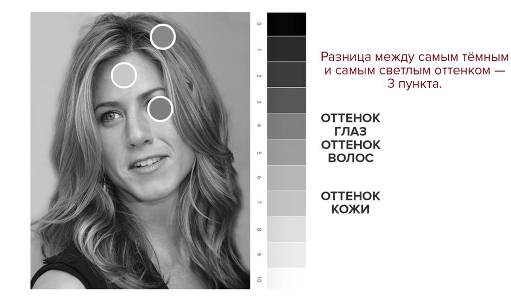 Как определить контраст внешности по чб фото