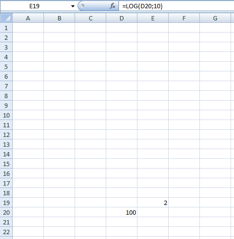 Альтернативный метод расчёта логарифмов в Excel