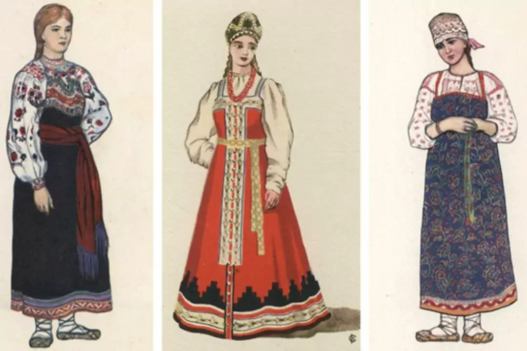 Женские костюмы на руси