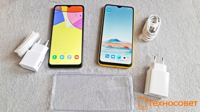 Комплектация Samsung Galaxy A12 и Xiaomi Poco M3