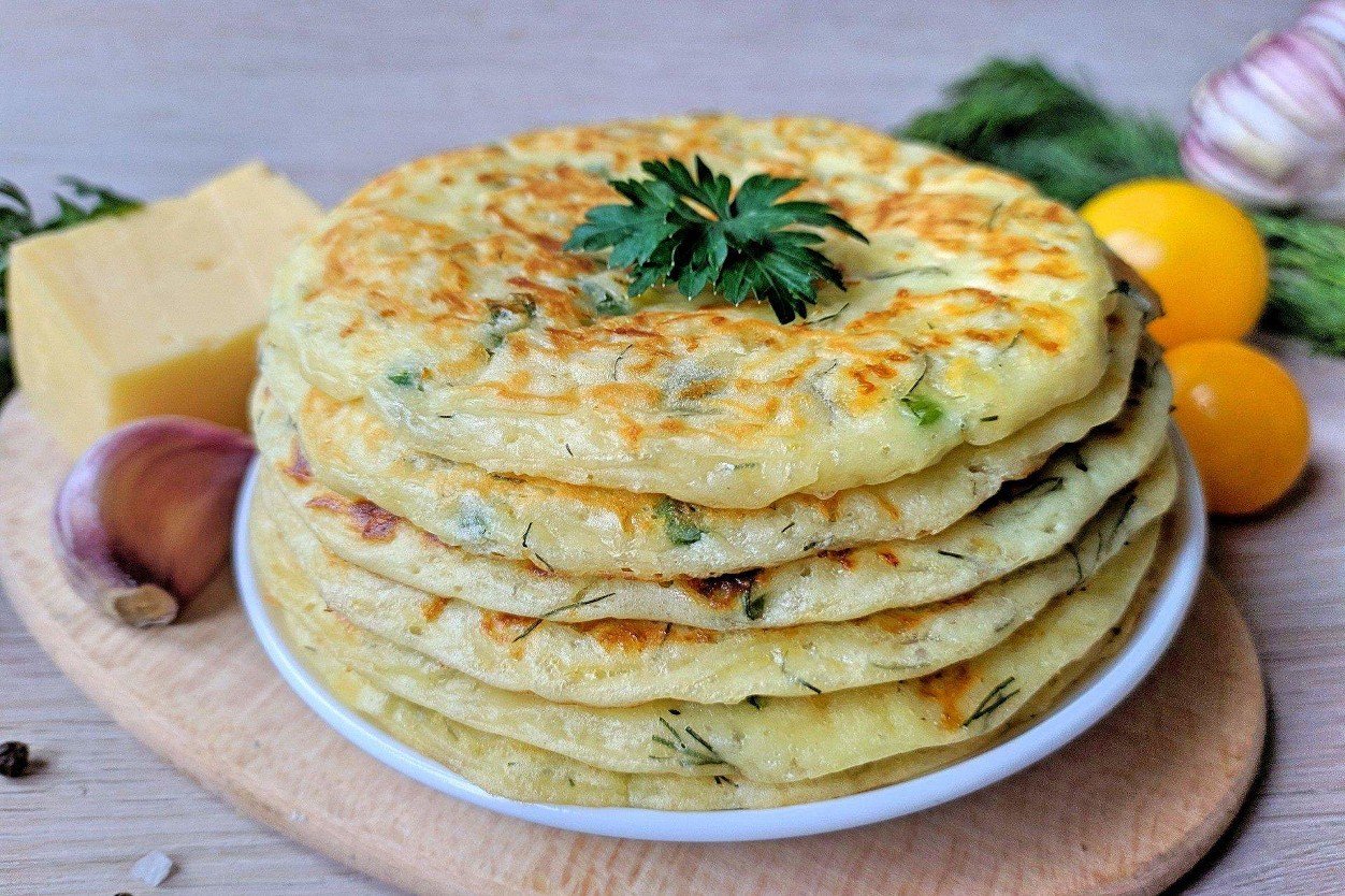 Лепешка с сыром и зеленью