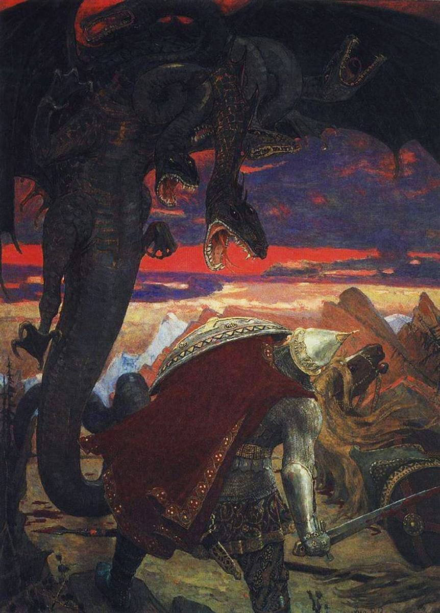 «Бой Добрыни Никитича с семиглавым Змеем Горынычем», 1913 год